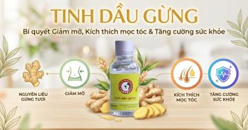 Tinh Dầu Gừng Lovely Gi&uacute;p Giảm Mỡ Bụng K&iacute;ch Th&iacute;ch Mọc T&oacute;c V&agrave; Giữ Ấm