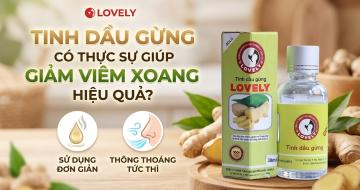 Tinh Dầu Gừng Trị Vi&ecirc;m Xoang Lovely Gi&uacute;p Th&ocirc;ng Mũi V&agrave; Giảm Đau Đầu