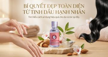 Tinh Dầu Hạnh Nh&acirc;n Gi&uacute;p Giảm Quầng Th&acirc;m Mắt V&agrave; Dưỡng T&oacute;c Chắc Khỏe