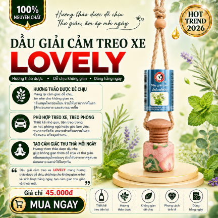 TINH DẦU GIẢI CẢM TREO XE LOVELY
