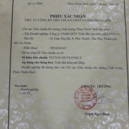 phiếu xác nhận tiêu chuẩn