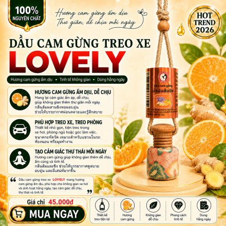 TINH DẦU CAM GỪNG TREO XE LOVELY