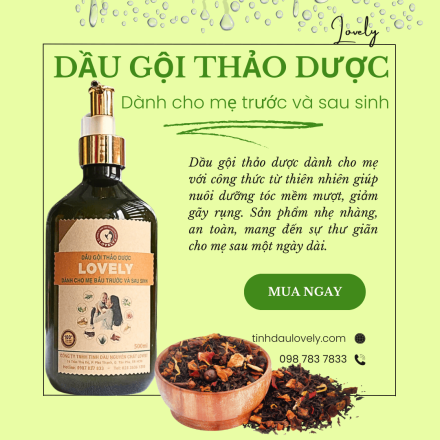 DẦU GỘI THẢO DƯỢC LOVELY DÀNH CHO MẸ BẦU TRƯỚC VÀ SAU SINH (500ML)