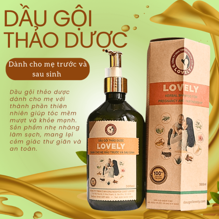 DẦU GỘI THẢO DƯỢC LOVELY DÀNH CHO MẸ BẦU TRƯỚC VÀ SAU SINH (500ML)