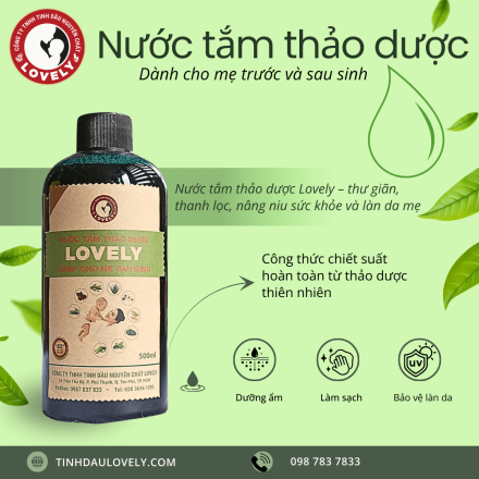 NƯỚC TẮM THẢO DƯỢC LOVELY DÀNH CHO MẸ TRƯỚC VÀ SAU SINH (500ML)