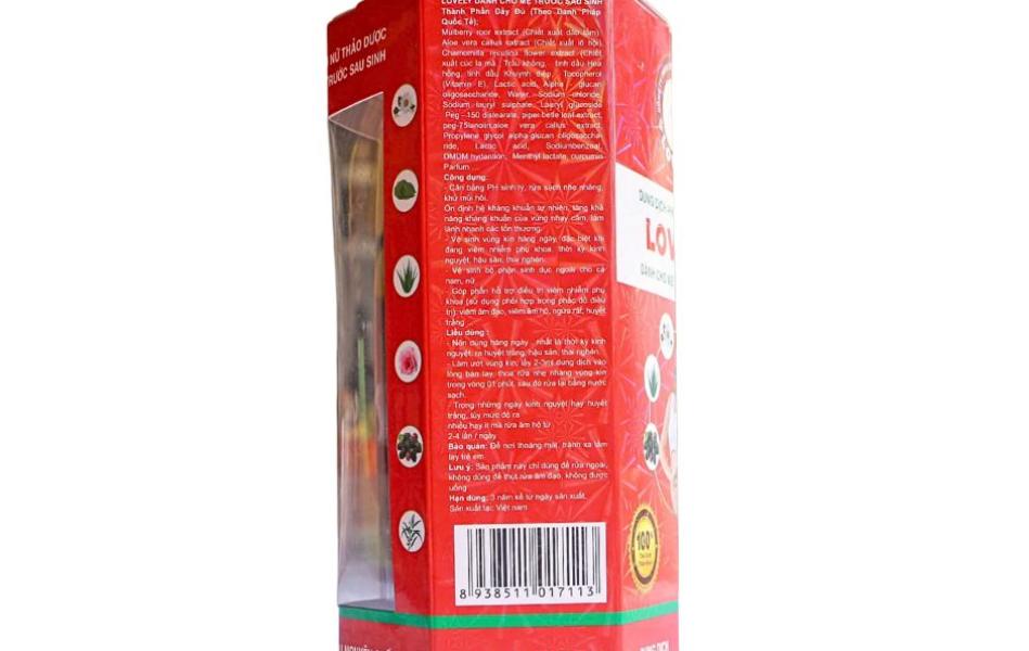 DUNG DỊCH VỆ SINH PHỤ NỮ THẢO DƯỢC LOVELY (500ML)