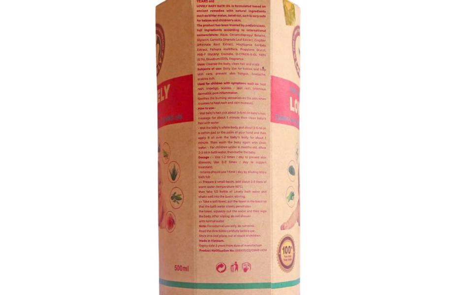 NƯỚC TẮM THẢO DƯỢC LOVELY DÀNH CHO TRẺ SƠ SINH 0 - 3 TUỔI (500ML)