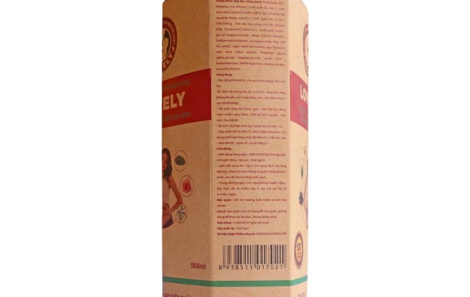 DUNG DỊCH VỆ SINH PHỤ NỮ THẢO DƯỢC LOVELY (500ML)