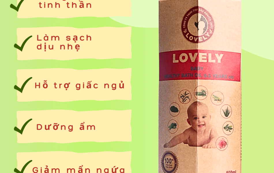NƯỚC TẮM THẢO DƯỢC LOVELY DÀNH CHO TRẺ SƠ SINH 0 - 3 TUỔI (500ML)
