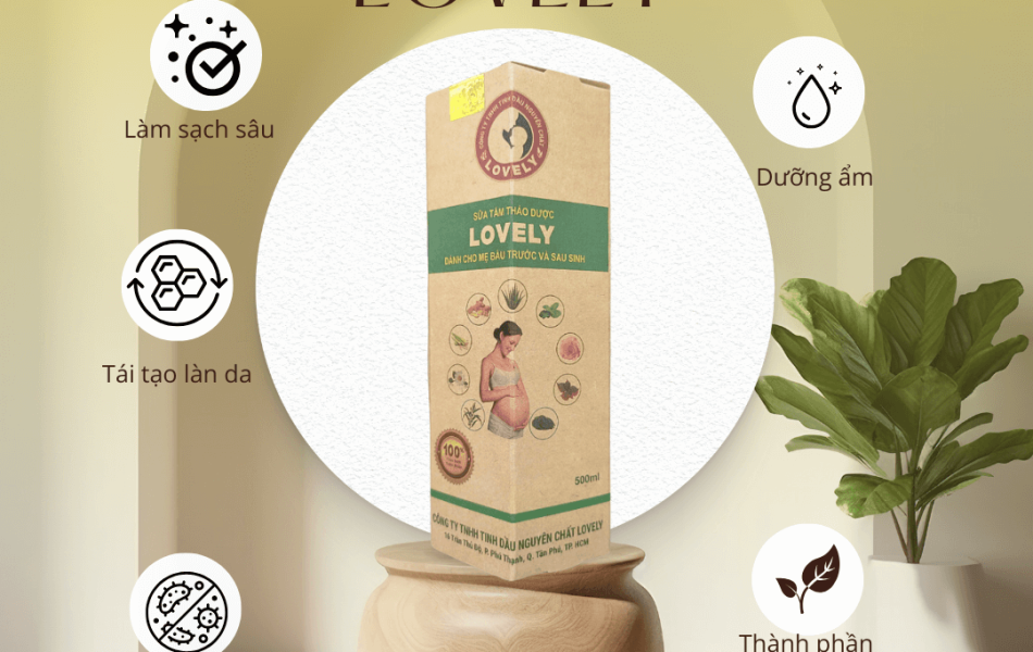 SỮA TẮM THẢO DƯỢC LOVELY DÀNH CHO MẸ TRƯỚC VÀ SAU SINH (500ML)