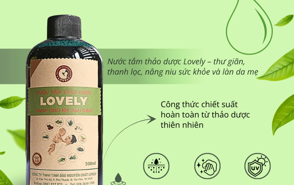 NƯỚC TẮM THẢO DƯỢC LOVELY DÀNH CHO MẸ TRƯỚC VÀ SAU SINH (500ML)