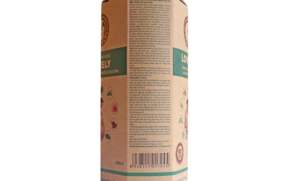 SỮA TẮM THẢO DƯỢC LOVELY DÀNH CHO MẸ TRƯỚC VÀ SAU SINH (500ML)