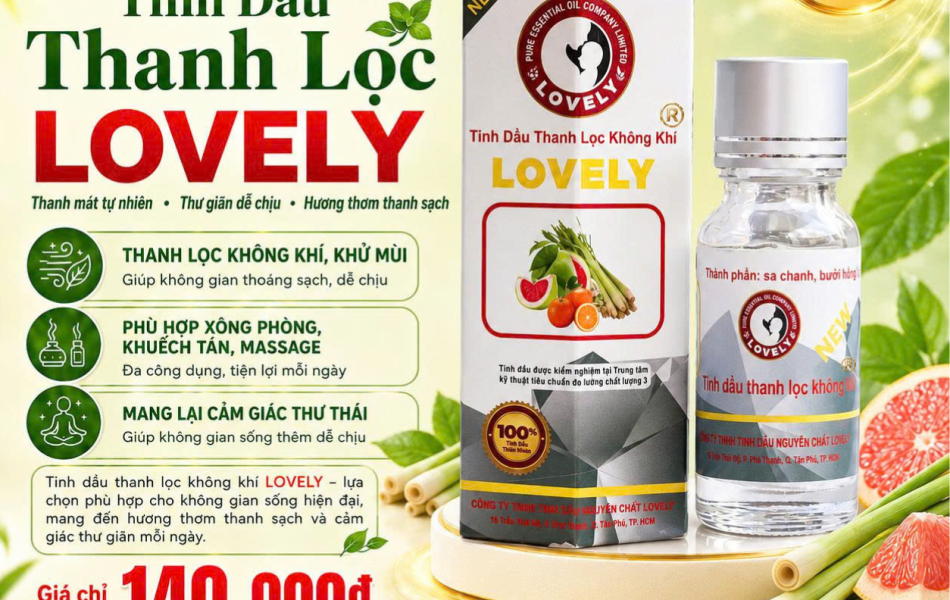 TINH DẦU THANH LỌC KH&Ocirc;NG KH&Iacute; LOVELY