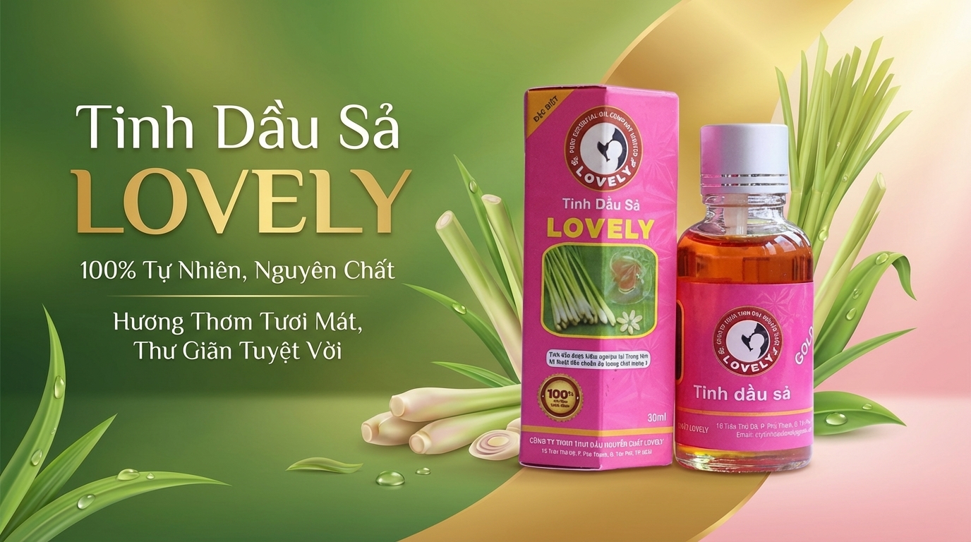 Tinh dầu sả Lovely nguyên chất xua đuổi côn trùng
