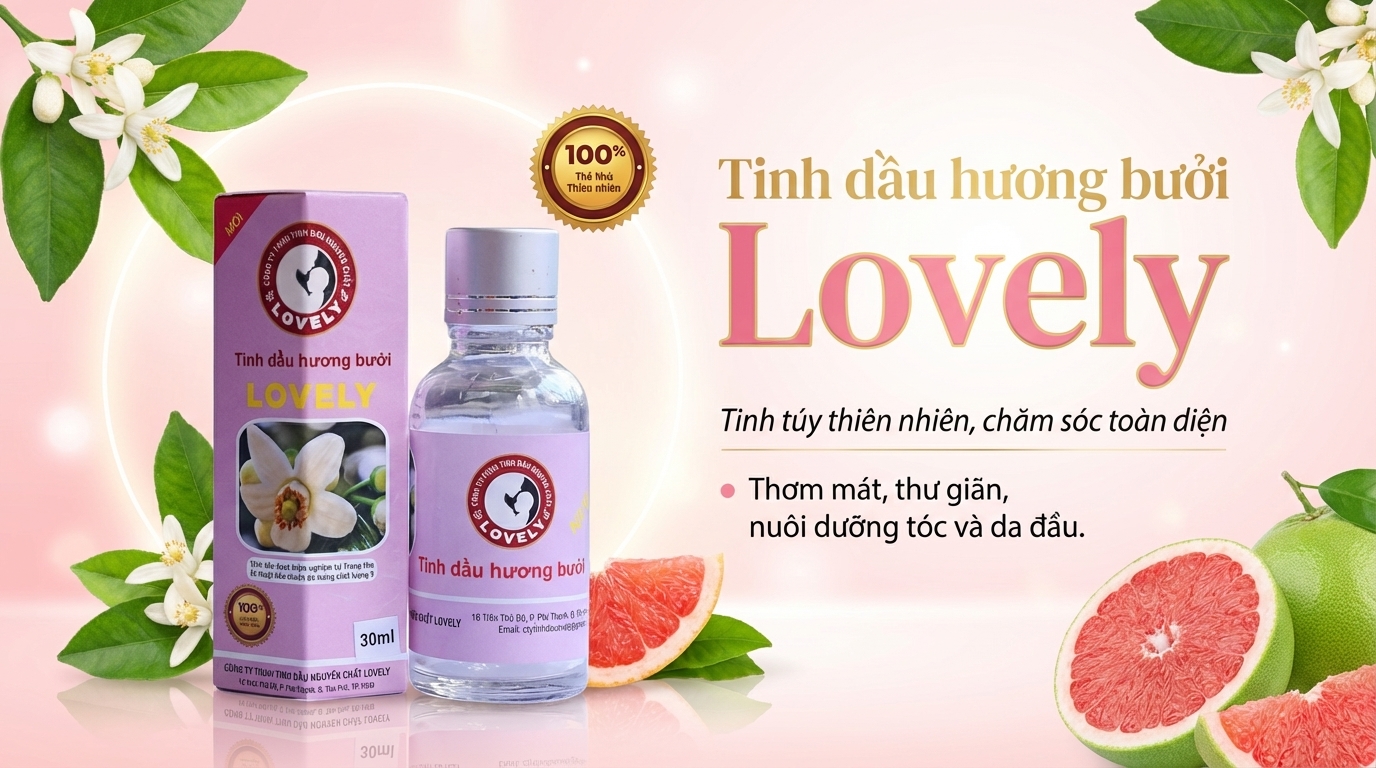 Tinh dầu hương bưởi Lovely nguyên chất chăm sóc tóc và da