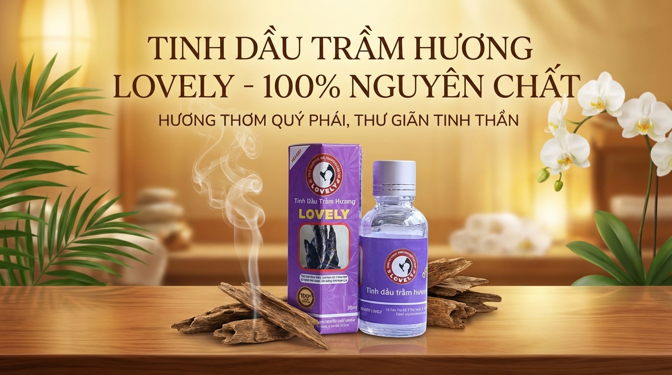 Tinh dầu trầm hương Lovely nguyên chất giúp thư giãn an thần