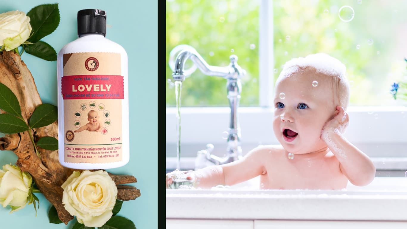 nước tắm thảo dược cho bé Lovely