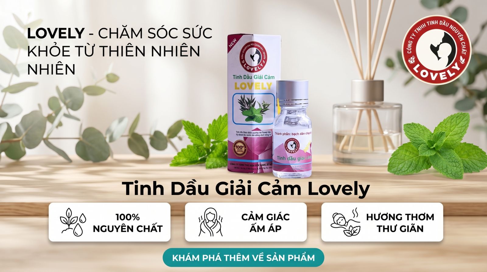 Tinh dầu giải cảm Lovely an toàn cho sức khỏe