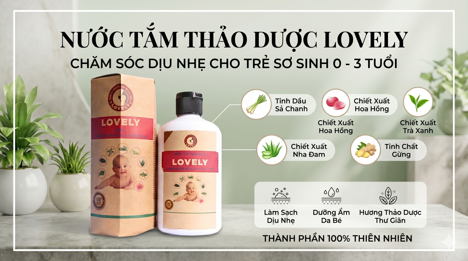 Nước tắm thảo dược Lovely