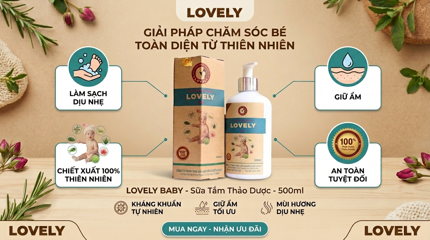 Sữa tắm thảo dược Baby Lovely an toàn cho bé