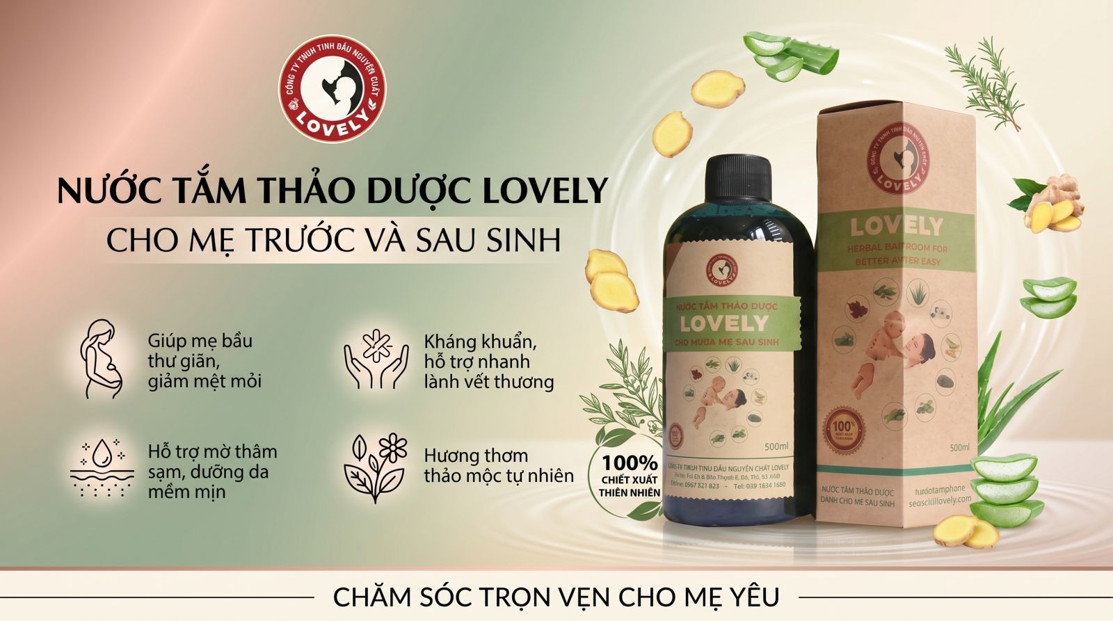 Nước tắm thảo dược Lovely