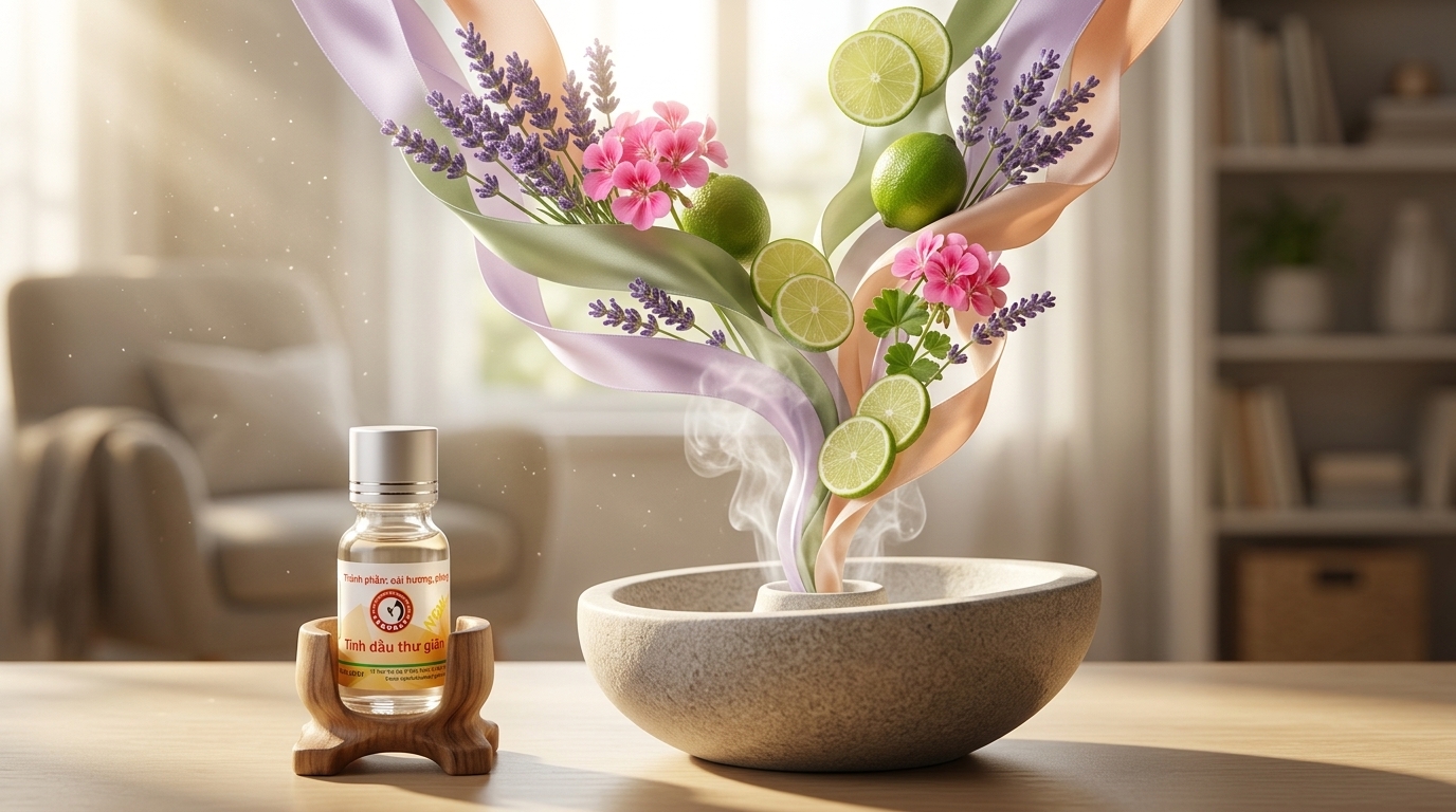 khuếch tán tinh dầu thư giãn Lovely giúp thanh lọc bầu không khí hằng ngày