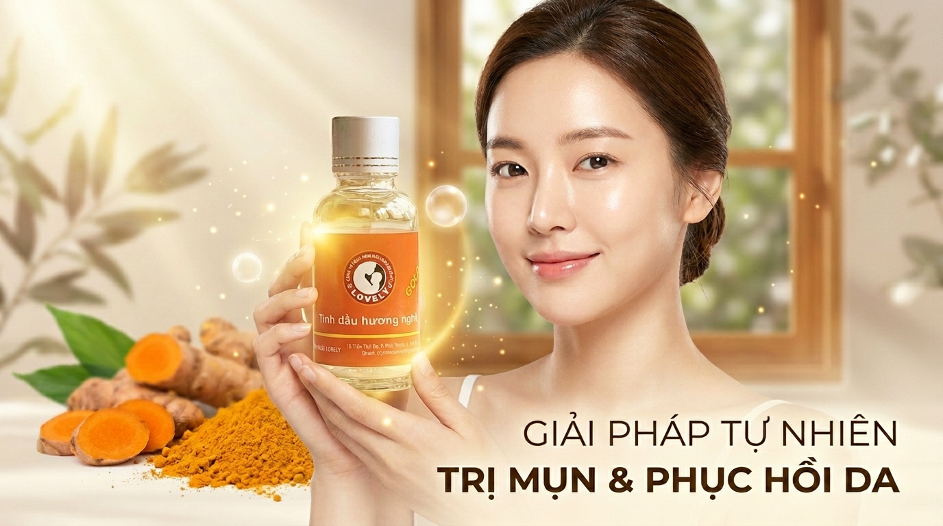 Cách sử dụng tinh dầu nghệ trị mụn