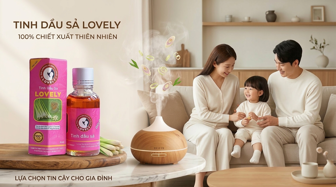 Sản phẩm tinh dầu sả Lovely chính hãng