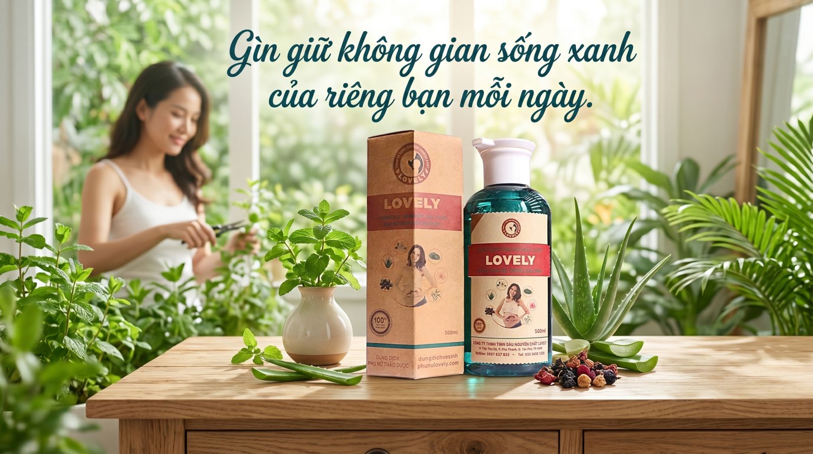 dung dịch vệ sinh thảo dược Lovely chính hãng cao cấp hữu cơ sạch