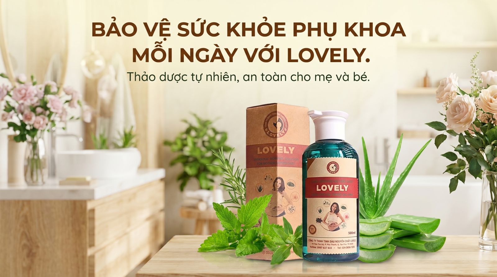 dung dịch vệ sinh thảo dược Lovely chính hãng cao cấp hằng ngày