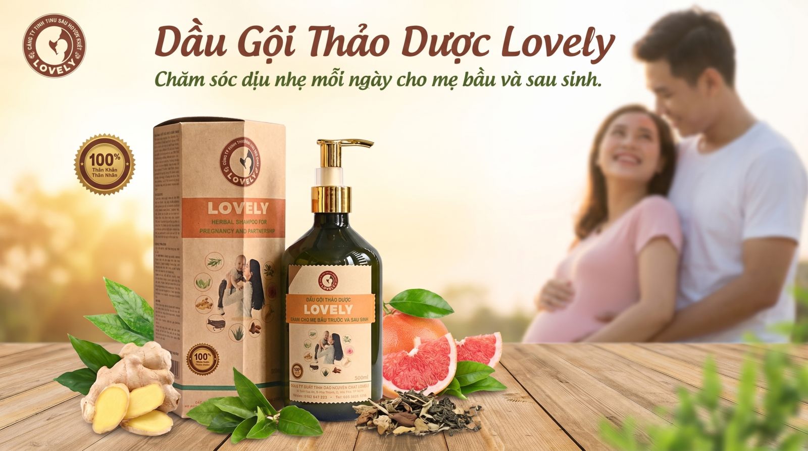 dầu gội thảo dược Lovely chiết xuất tự nhiên ngăn rụng tóc cho mẹ bầu hằng ngày