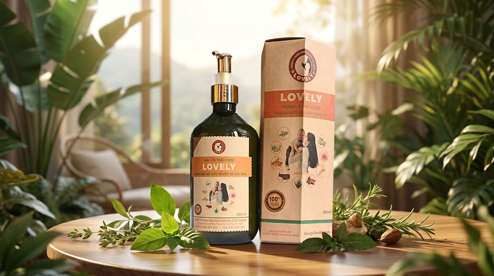 dầu gội thảo dược thương hiệu Lovely chính hãng cao cấp hằng ngày