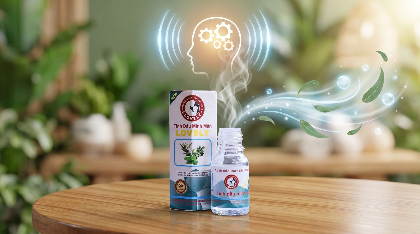 tinh dầu minh mẫn chiết xuất thảo mộc hữu cơ tự nhiên nguyên chất Lovely