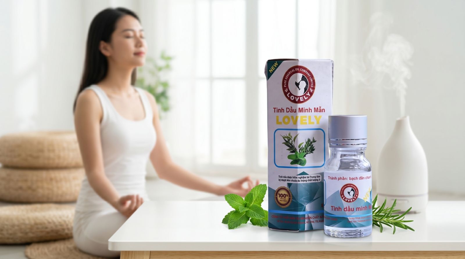 tinh dầu xông hơi chiết xuất thảo mộc hữu cơ tự nhiên nguyên chất Lovely