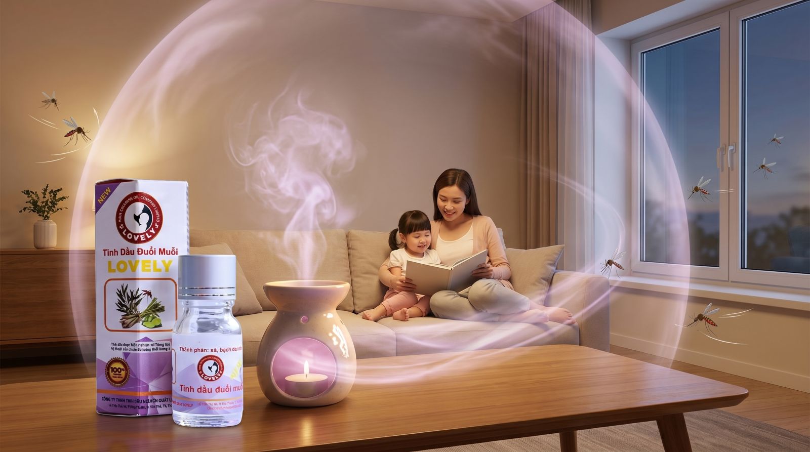 tinh dầu đuổi muỗi chiết xuất thảo mộc hữu cơ nguyên chất Lovely