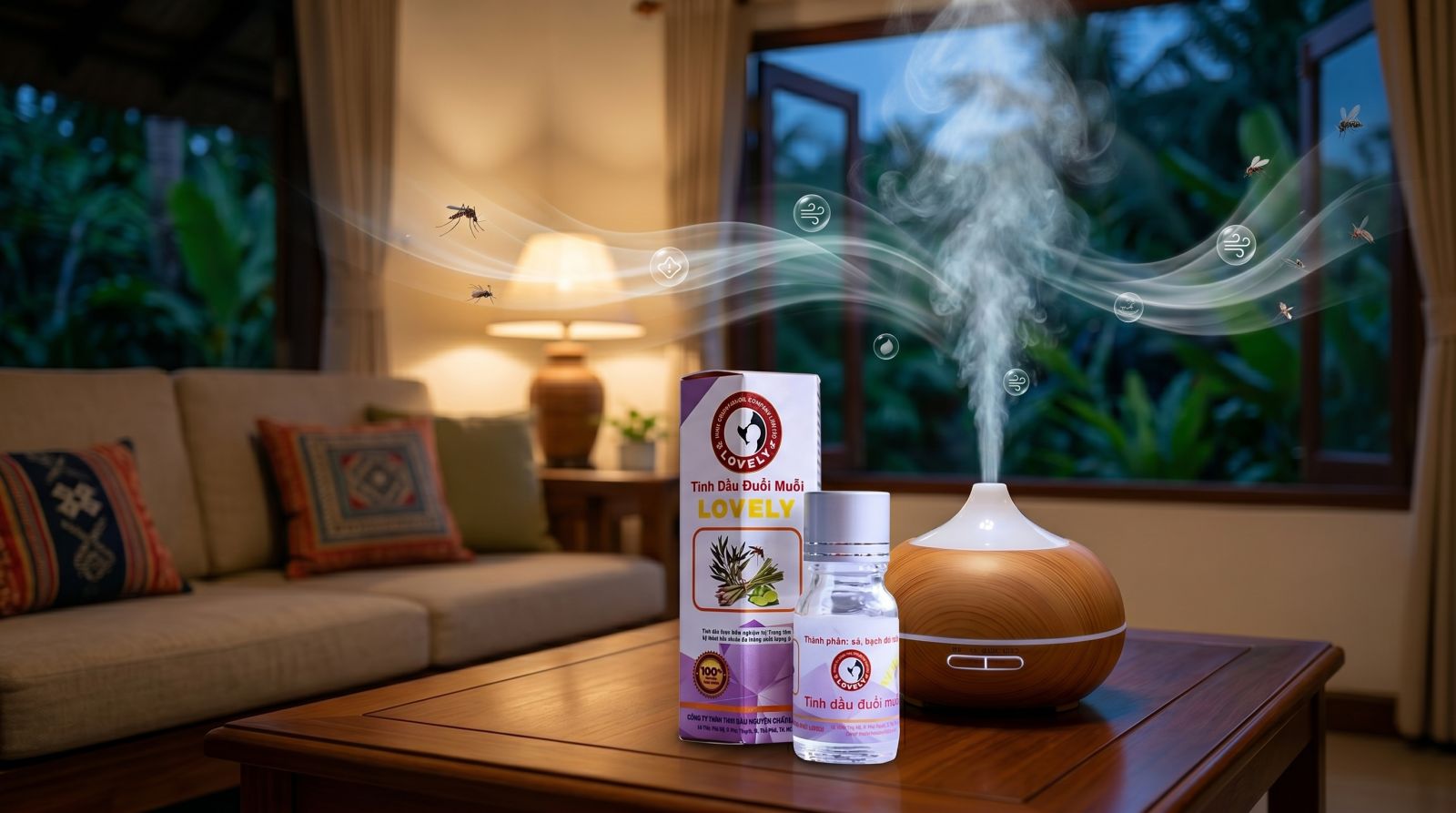 tinh dầu đuổi muỗi chiết xuất từ thảo mộc hữu cơ nguyên chất