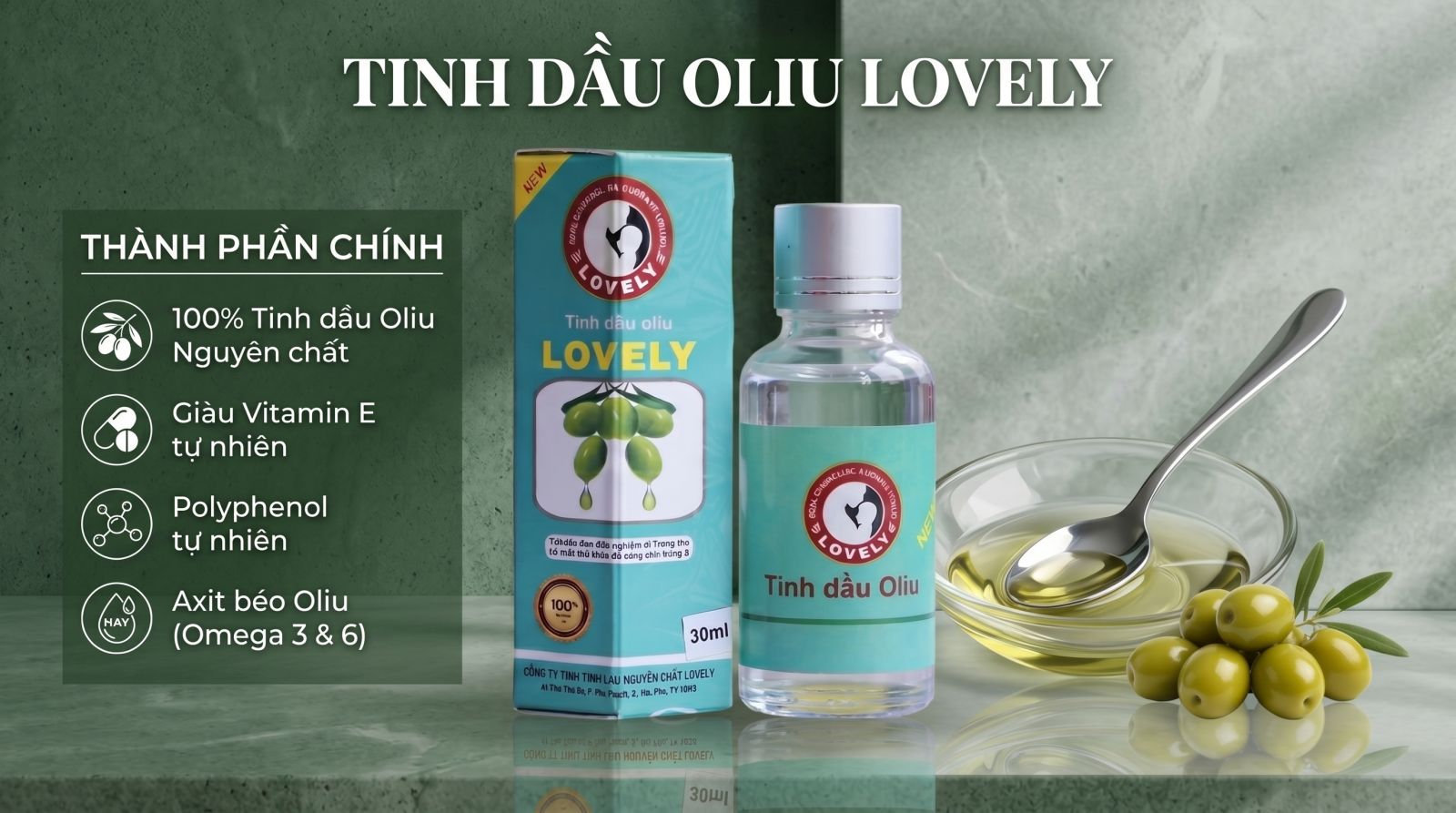 Tinh dầu oliu Lovely nguyên chất chăm sóc da và tóc