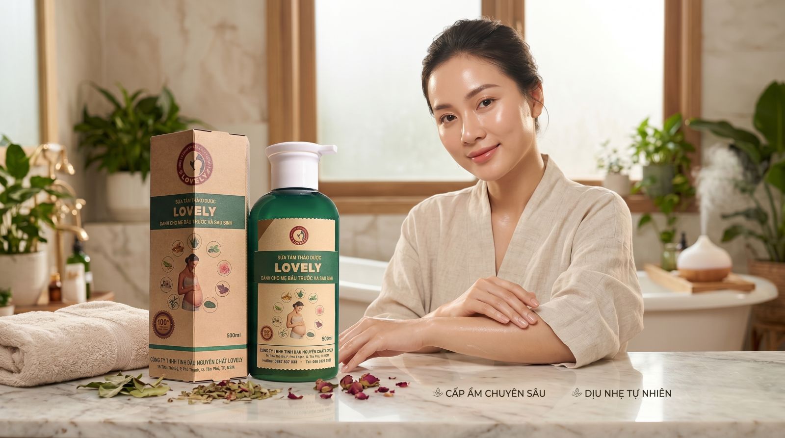 sữa tắm thảo dược hữu cơ chiết xuất tự nhiên bảo vệ sức khỏe sản phụ hằng ngày