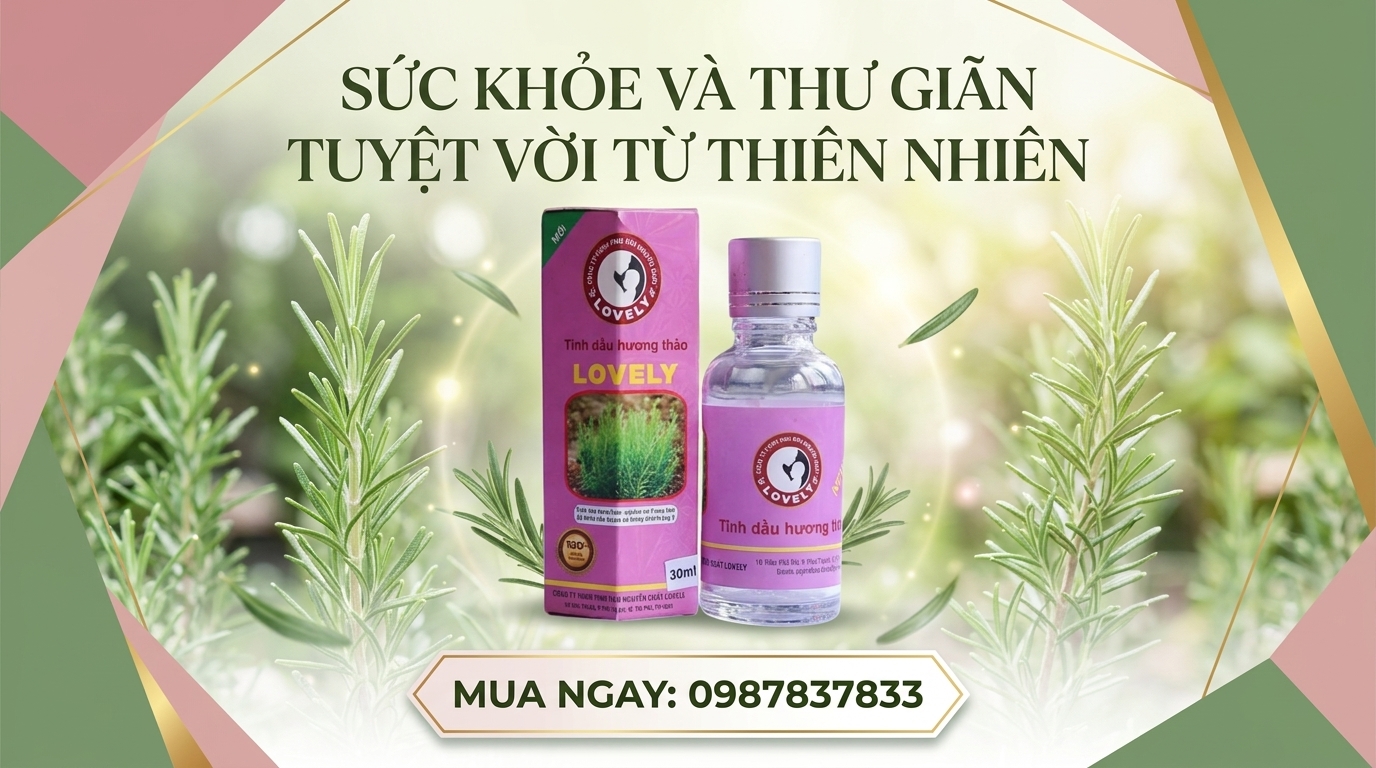 Tinh dầu hương thảo Lovely nguyên chất tăng cường trí nhớ