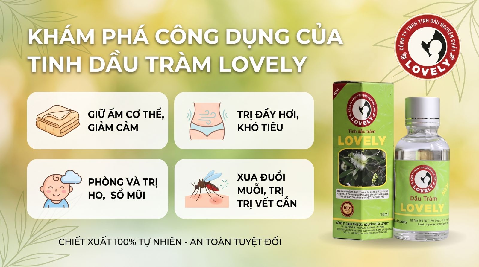 Hướng dẫn sử dụng tinh dầu tràm Lovely đúng cách tại nhà