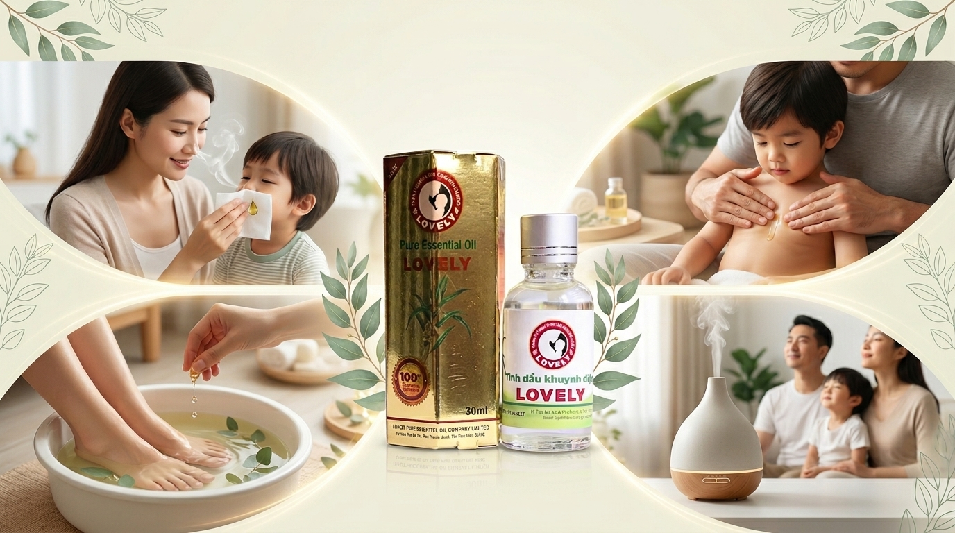 Khám phá công dụng tinh dầu khuynh diệp Lovely chính hãng