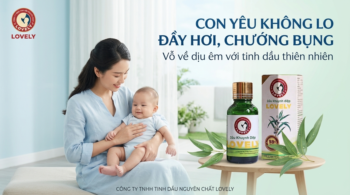 Dầu khuynh diệp giúp bé tiêu hóa tốt
