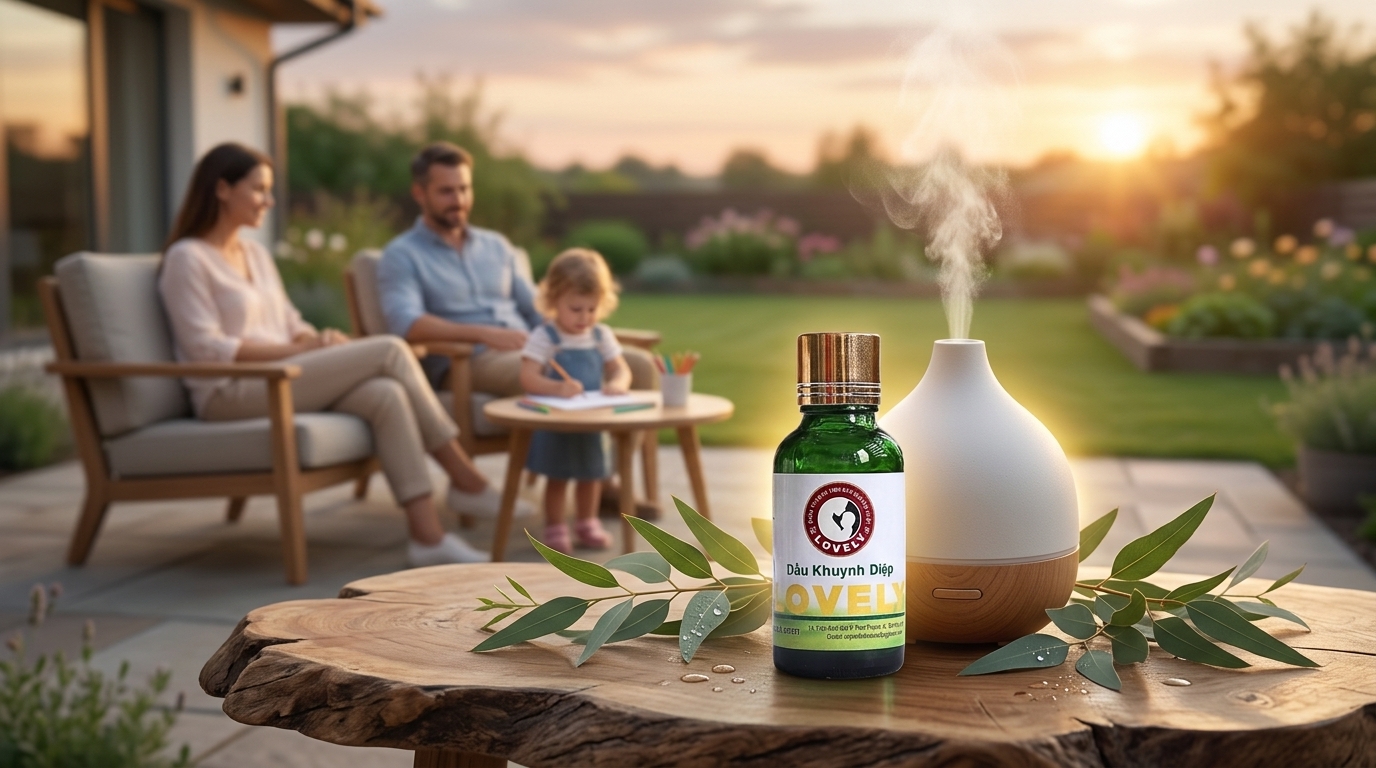 Tác dụng đuổi muỗi bảo vệ làn da của dầu khuynh diệp cho bé Lovely nguyên chất